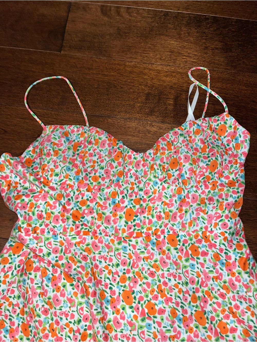 Princess Polly Floral Spaghetti-Strap Top in Pink & Orange